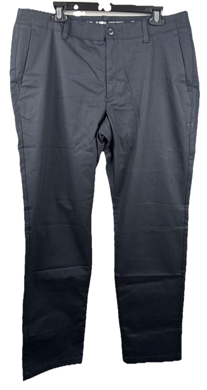 NWT 38/34 Under Armour Black Golf Pants Straight Leg Gift Chinos